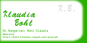 klaudia bohl business card